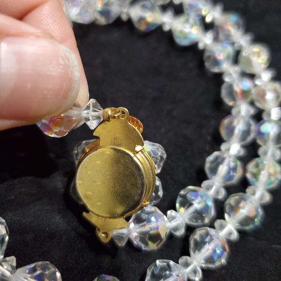 Vintage Iridescent Glass Crystal Beaded Necklace - Picture 9 of 12